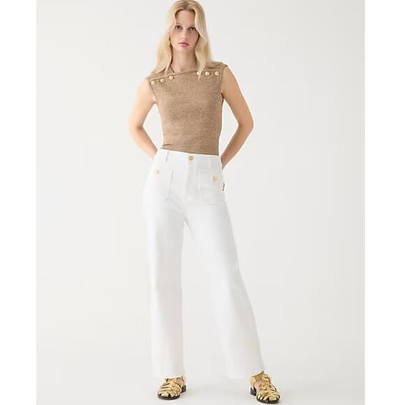 J. Crew Sailor slim wide leg jeans in white NEW - Picture 1 of 7